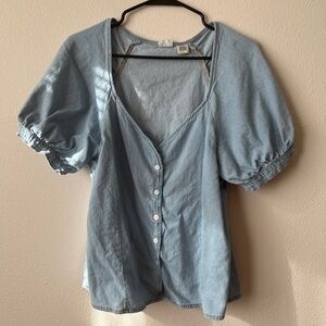 Levi's Denim Puff Sleeve Blouse